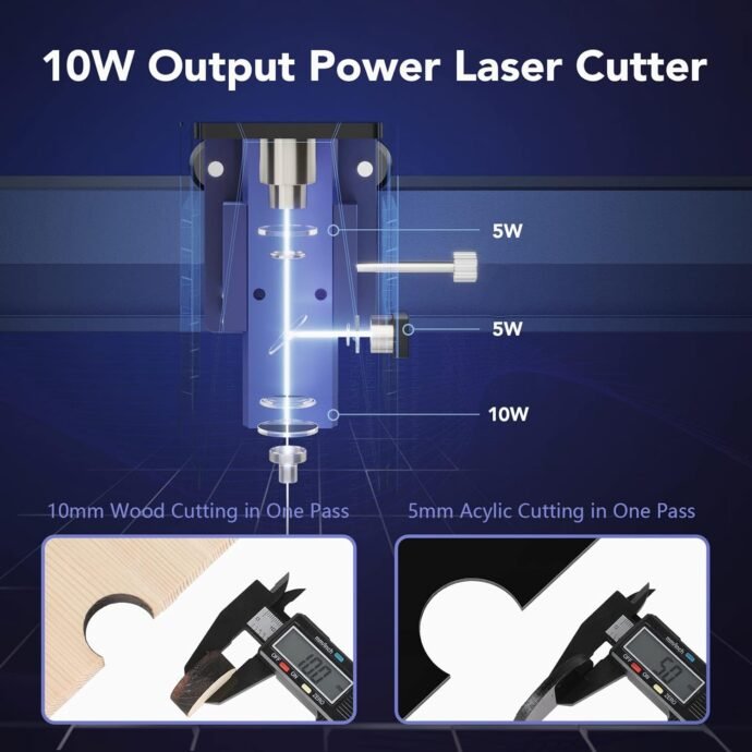 Graveur Laser, Alfawise 60W machine a graver laser CNC 400x400mm - Image 7